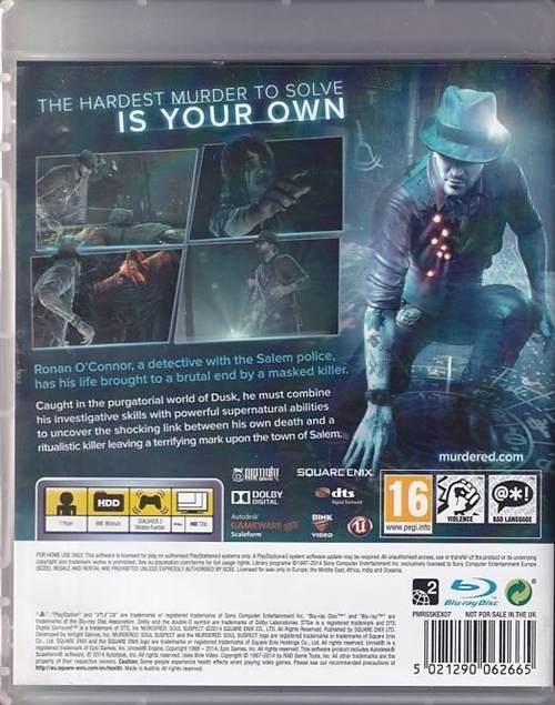 Murdered Soul Suspect - PS3 (B Grade) (Genbrug)